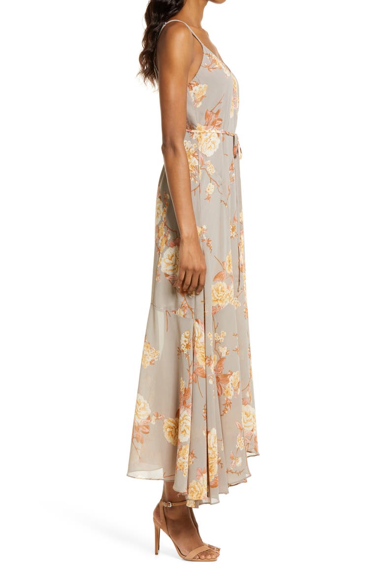 Feeling Freesia Floral Dress, Alternate, color, GREY FLORAL PRINT