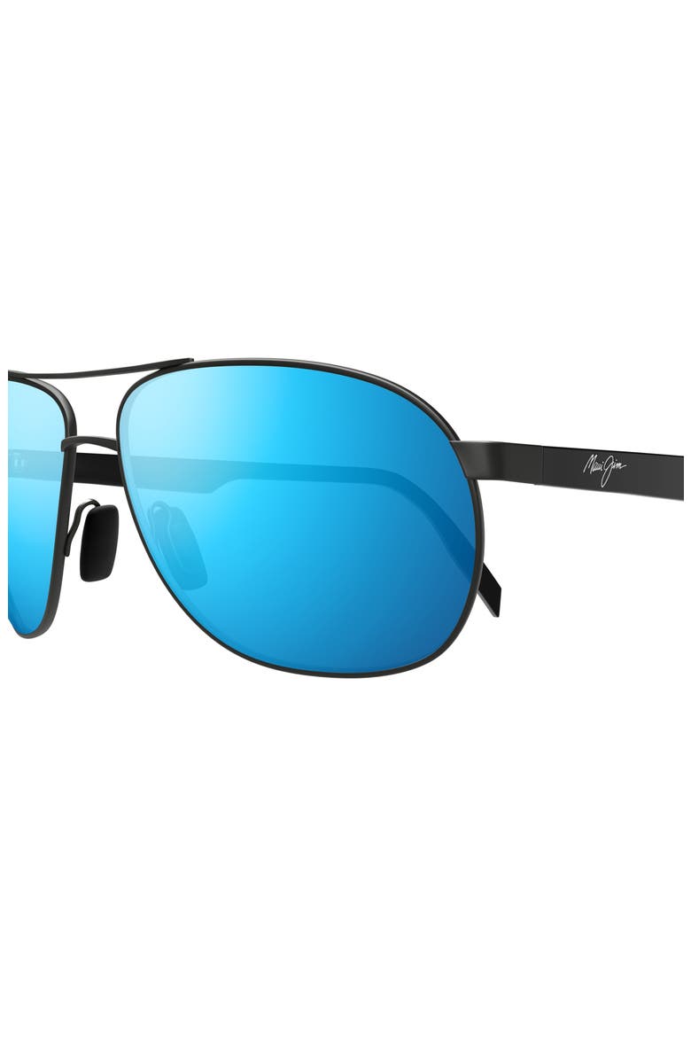 Castles 61mm PolarizedPlus2® Aviator Sunglasses, Alternate, color, DARK RUTHENIUM/ BLUE HAWAII