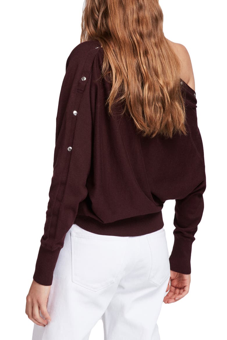Elle Sweater, Alternate, color, DARK BURGUNDY RED
