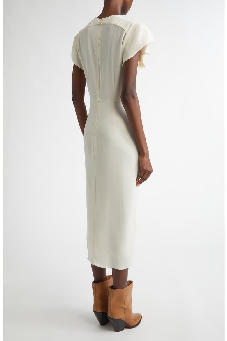 Terena Bubble Sleeve Midi Dress, Alternate, color, ECRU
