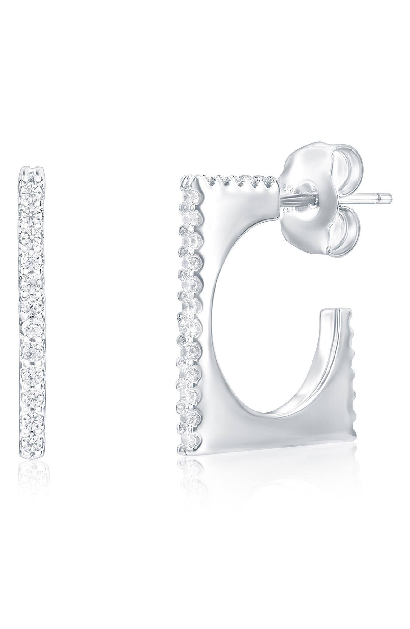 SUZY LEVIAN Cubic Zirconia Square Hoop Earrings
