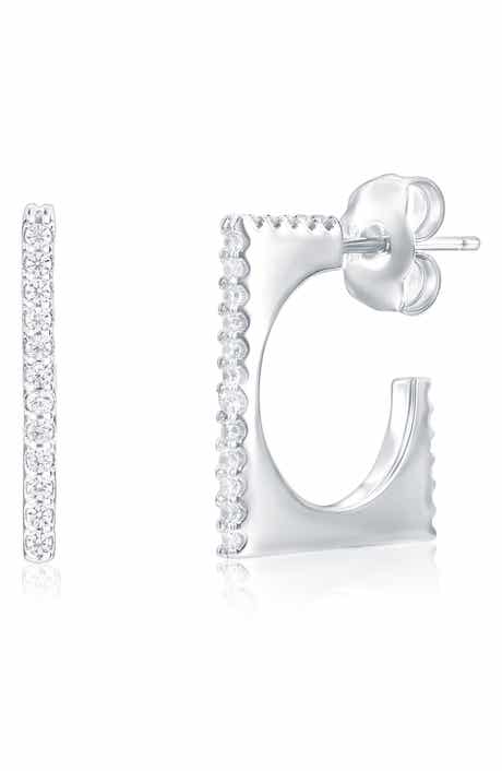 SUZY LEVIAN Cubic Zirconia Square Hoop Earrings