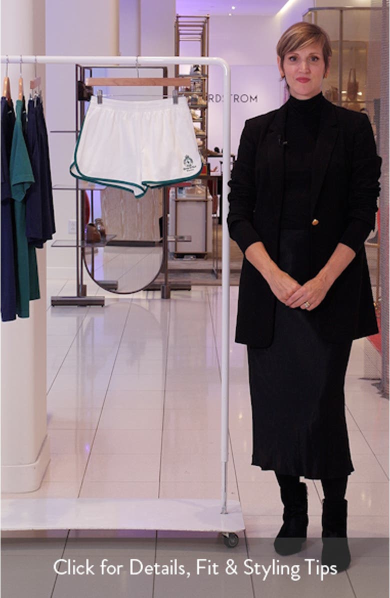 Crown Tennis Embroidered Piqué Shorts, sales video thumbnail