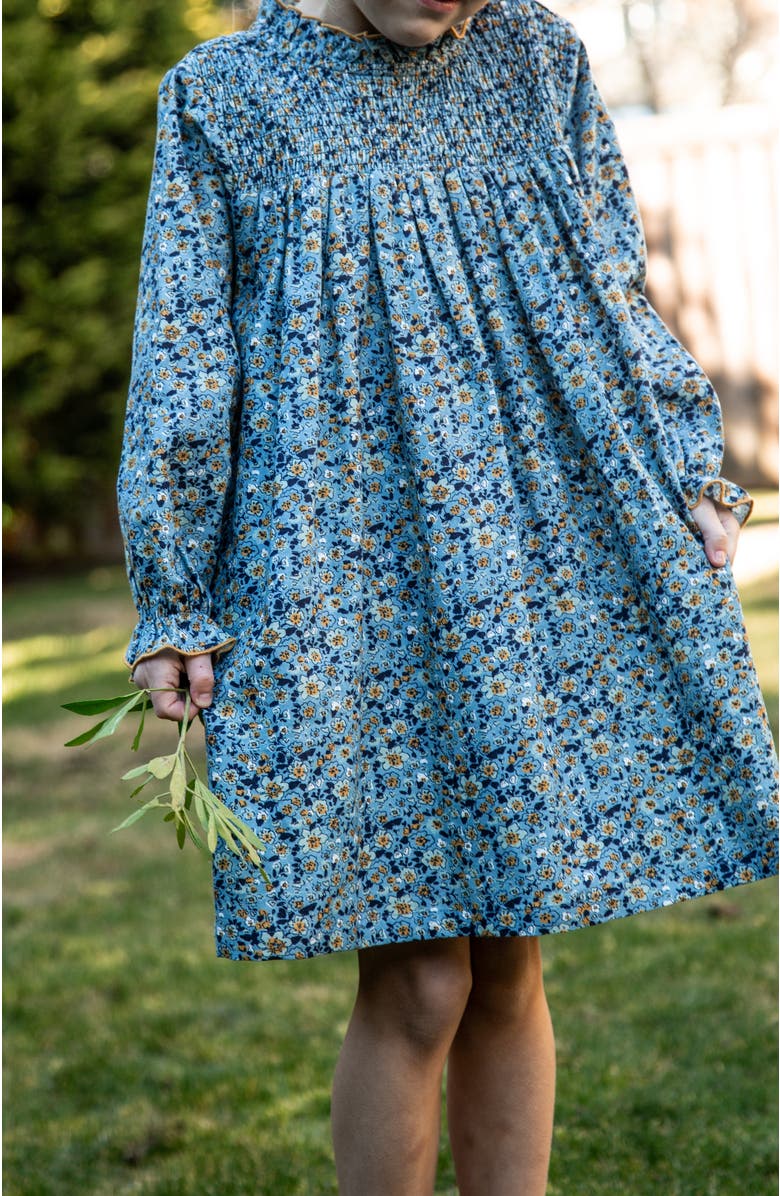 Beet World Little Kid Smocked Long Sleeves Dress, Alternate, color, 