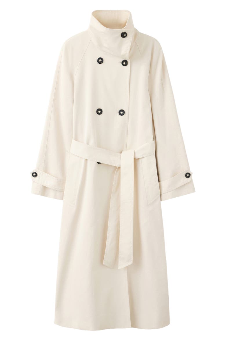 Double Breasted Trench Coat, Main, color, OFF WHITE