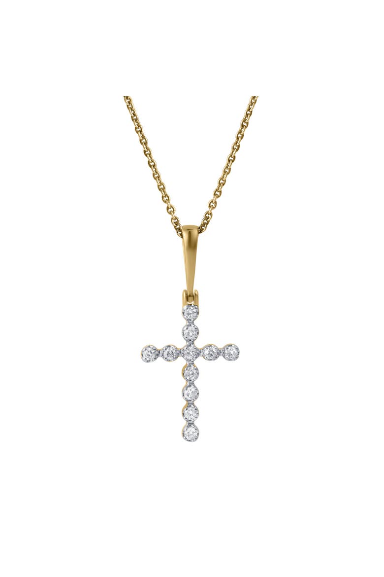 Auralisse Cross 14K Gold Diamond Pendant - 0.3 Ct, Main, color, 14K Yellow Gold No Chain