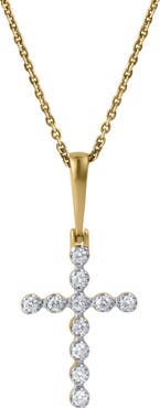 LuvMyJewelry Auralisse Cross 14K Gold Diamond Pendant - 0.3 Ct