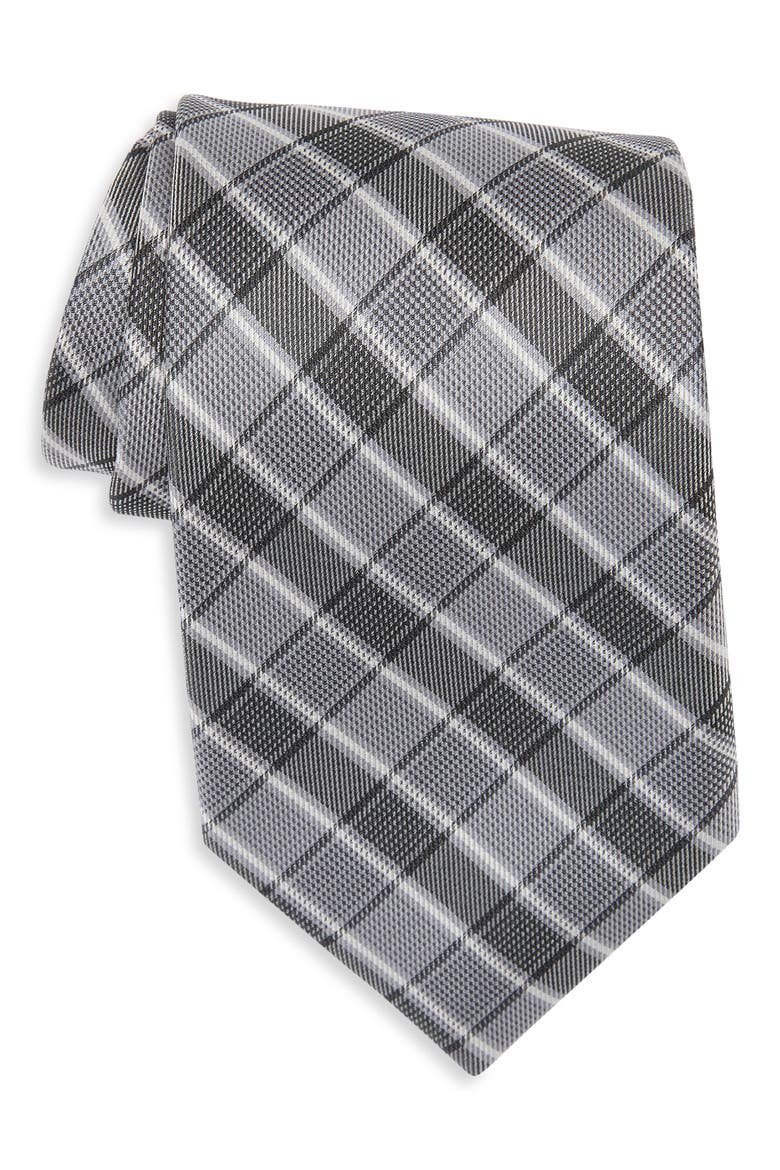 Banke Plaid Tie, Main, color, BLACK