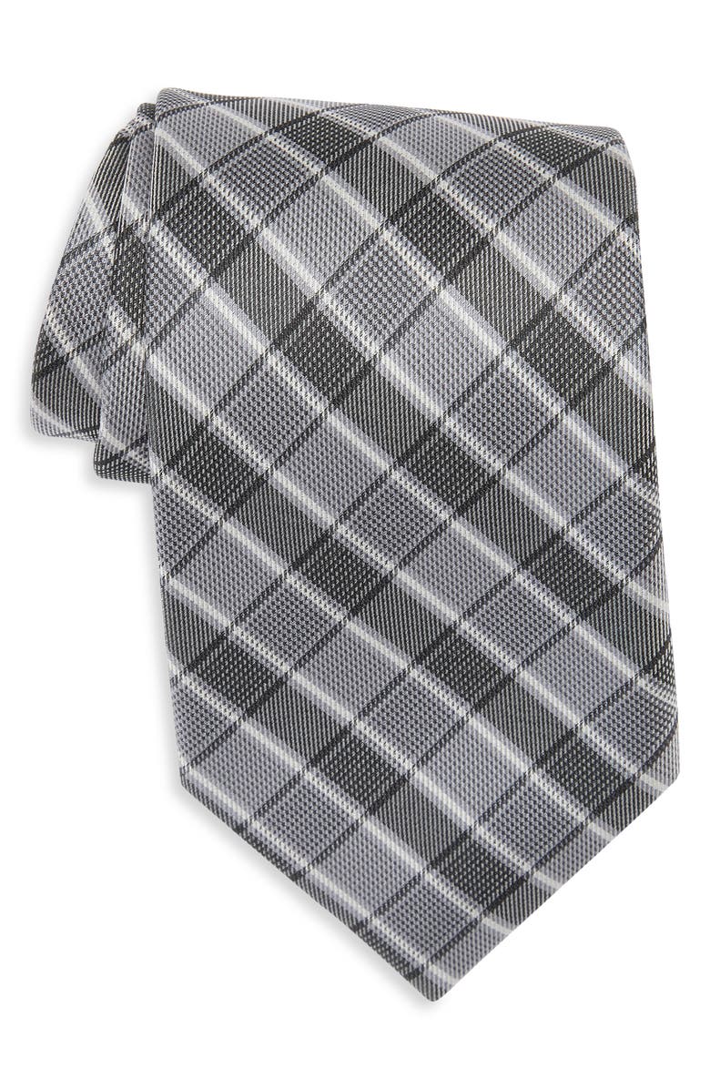 Michael Kors Banke Plaid Tie, Main, color, Black