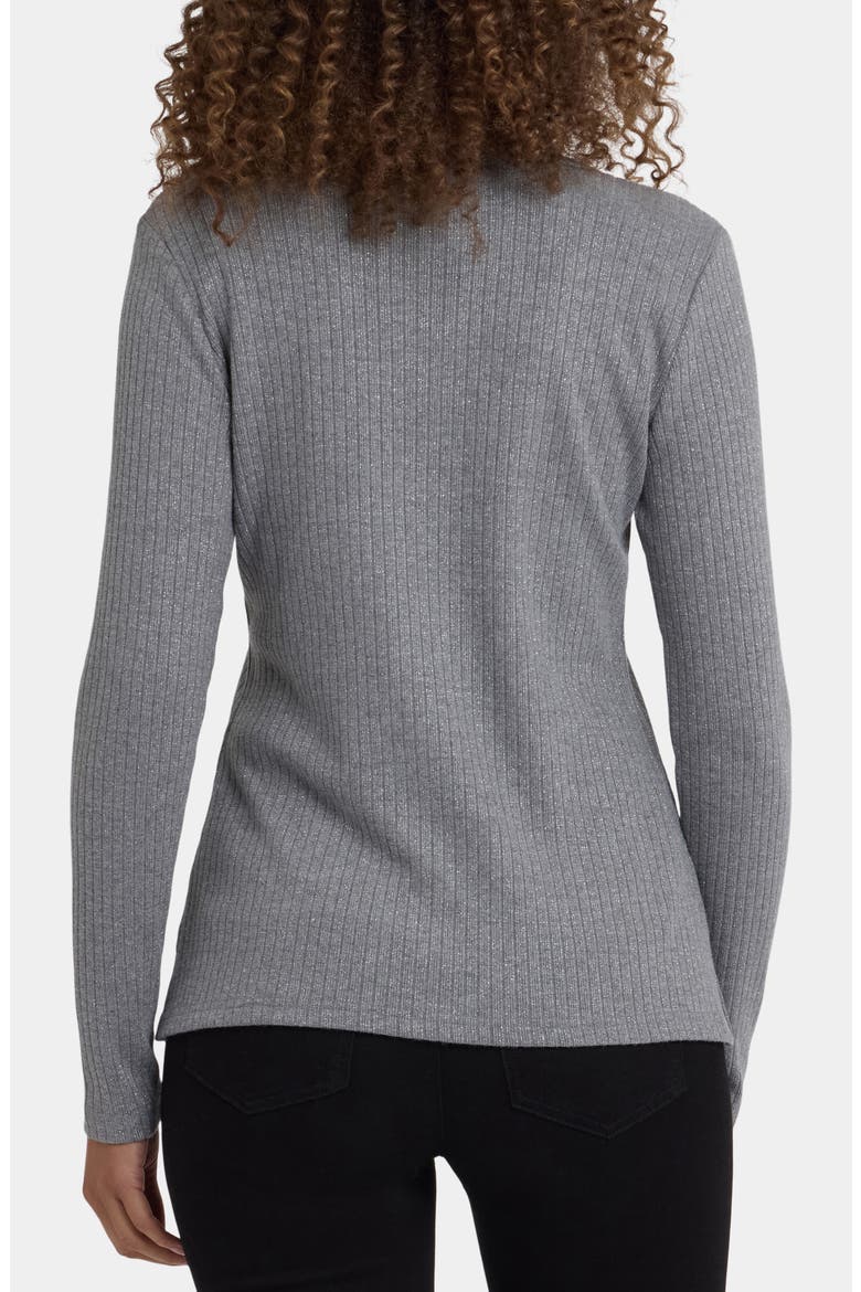 Metallic Rib Henley Top, Alternate, color, HEATHER GREY