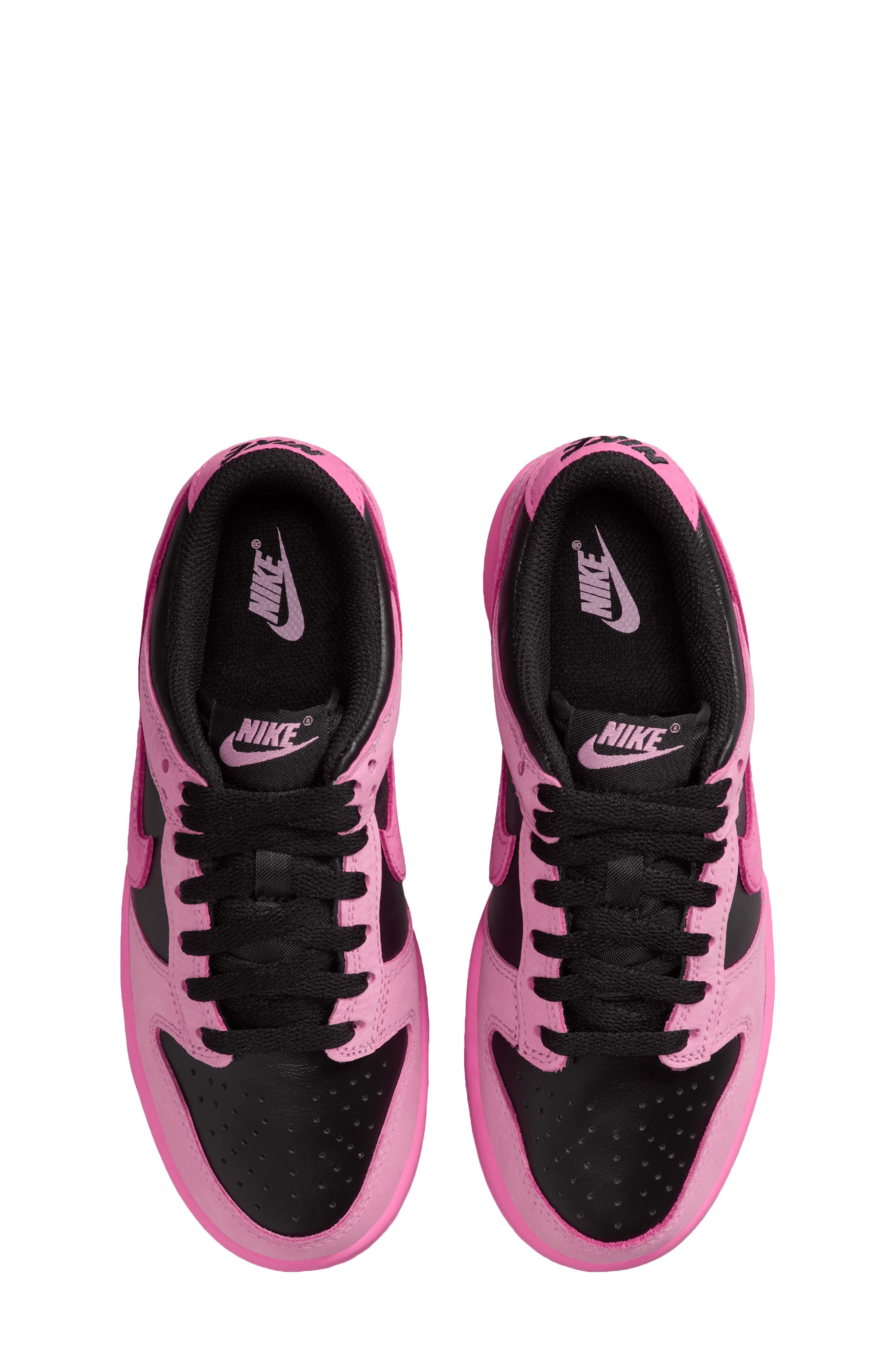 Kids' Dunk Low SE Sneaker, Alternate, color, PINK RISE/ BLACK/ PLAYFUL PINK