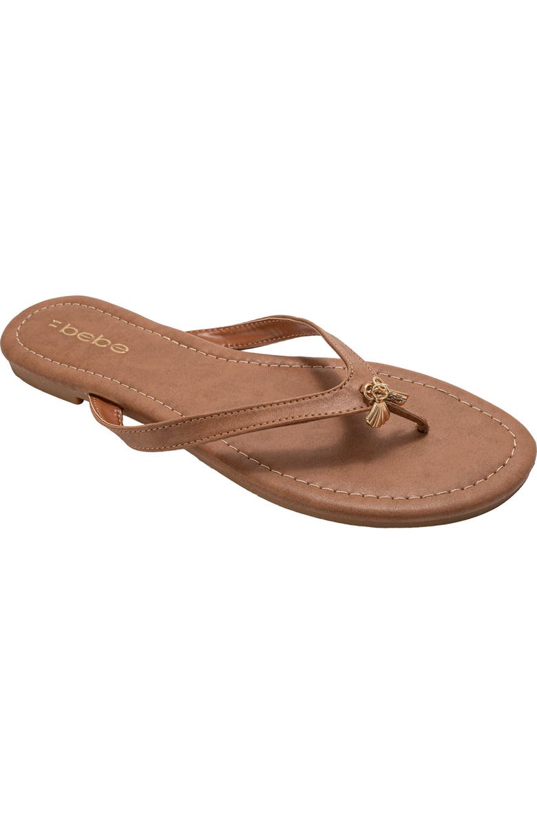bebe Charm Thong Sandal, Main, color, Tan