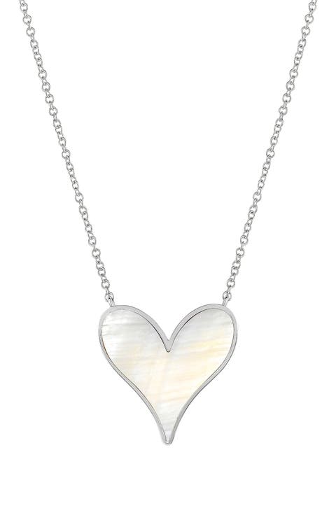 Love Sterling Silver & Mother-of-Pearl 15mm Pendant Necklace