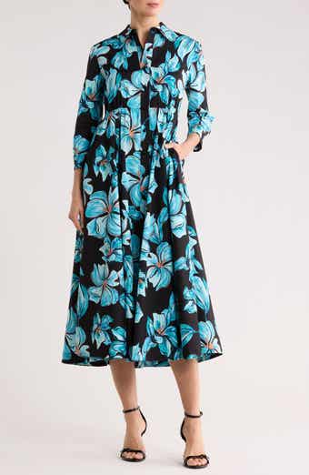 DVF Blaine Floral Midi Shirtdress