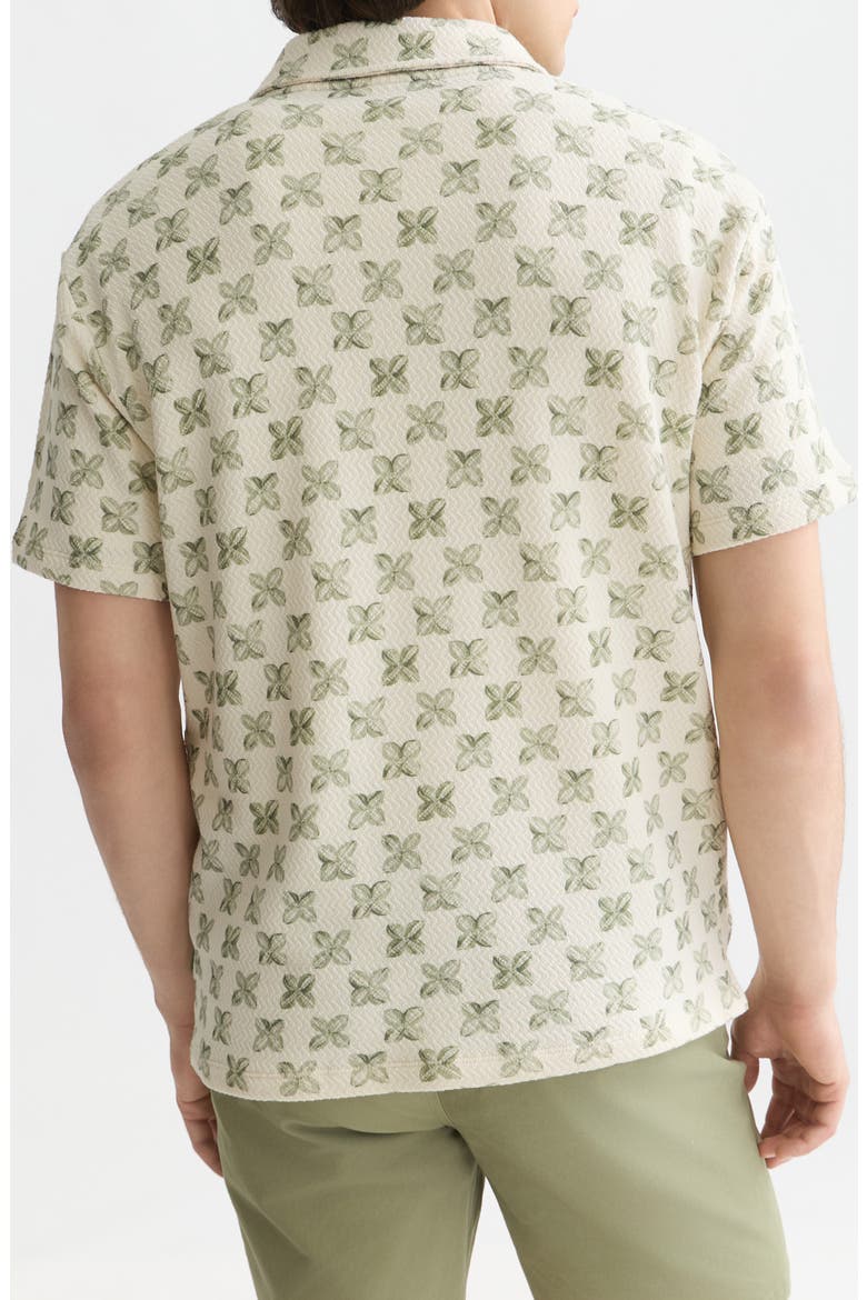 Relaxed Fit Geometric Polo, Alternate, color, TILES FLOWER OLIVE NIGHT
