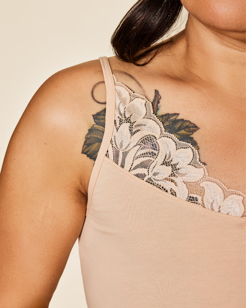 Meadow Luna Lace Cotton Cami In Pink