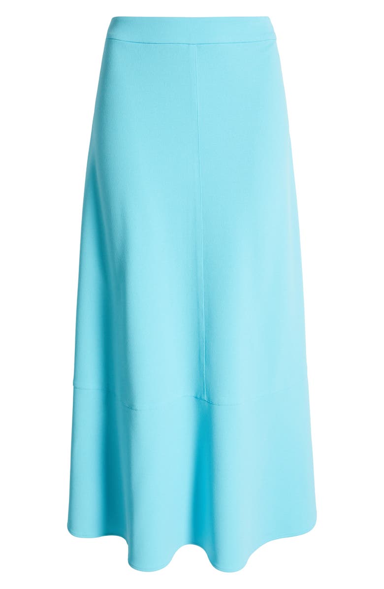 Ming Wang Heritage Fit Flare Deco Crêpe de Chine Maxi Skirt, Alternate, color, Calypso Blue
