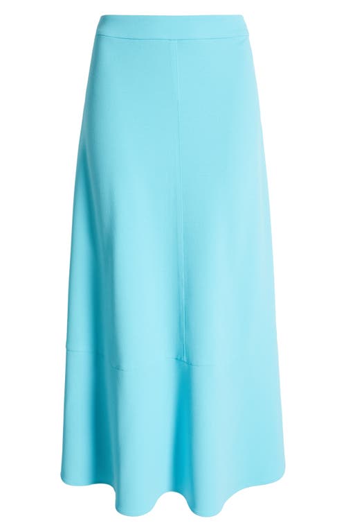 Ming Wang Heritage Fit Flare Deco Crêpe De Chine Maxi Skirt In Calypso Blue