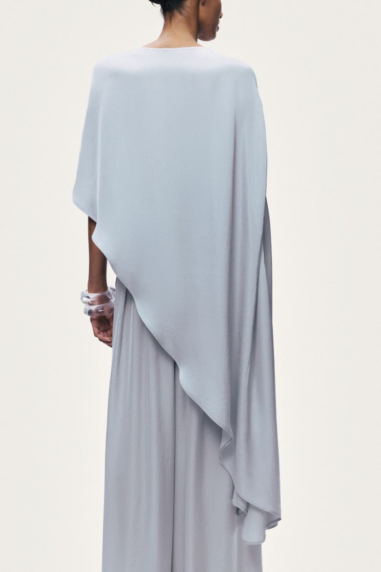 Draped Cape Blouse, Alternate, color, Grey