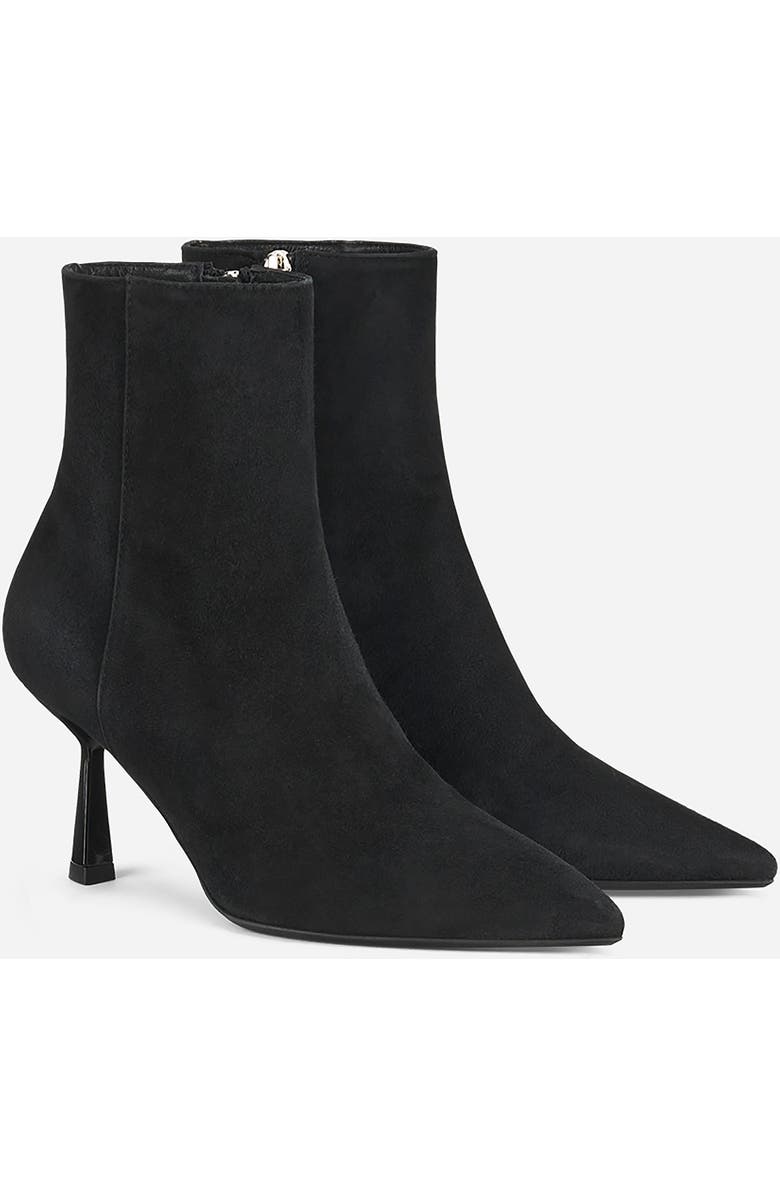 AGL Alla Bootie Heeled Ankle Boot in Velour, Alternate, color, Black