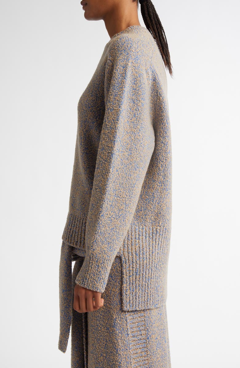 Rabanne High-Low Virgin Wool Blend Crewneck Sweater, Alternate, color, 