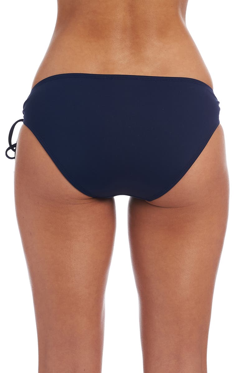 La Blanca Island Goddess Hipster Bikini Bottoms, Alternate, color, Indigo