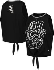 THE WILD COLLECTIVE Women's The Wild Collective Black Chicago White Sox Twisted Tie Front Tank Top