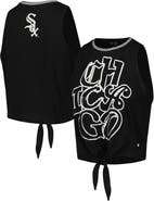 THE WILD COLLECTIVE Women's The Wild Collective Black Chicago White Sox Twisted Tie Front Tank Top