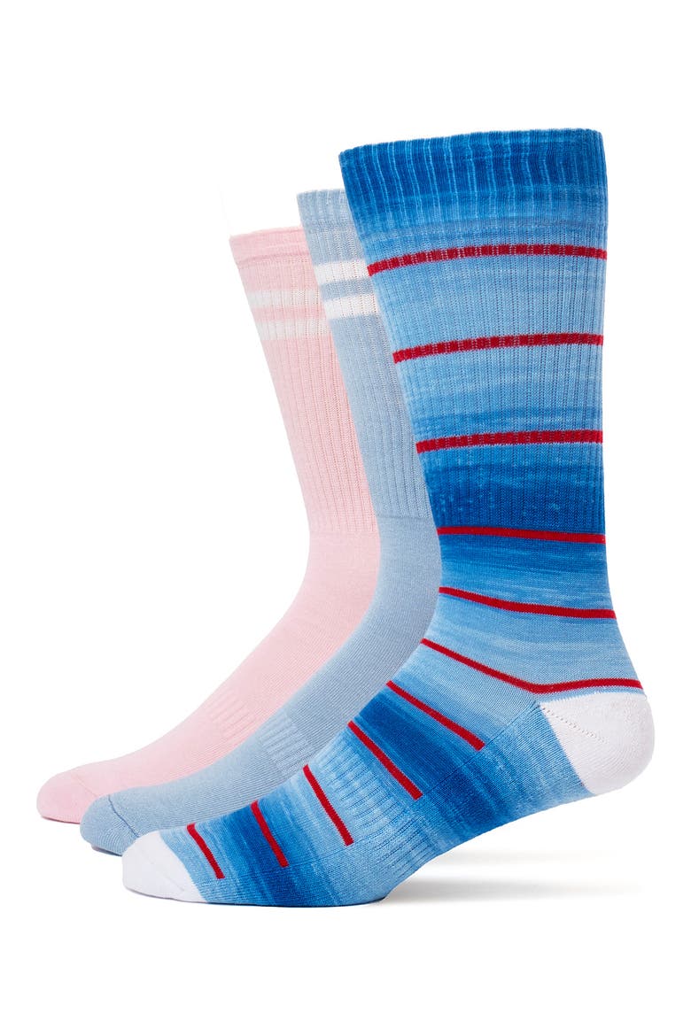 Assorted 3-Pack Crew Socks, Main, color, PINK