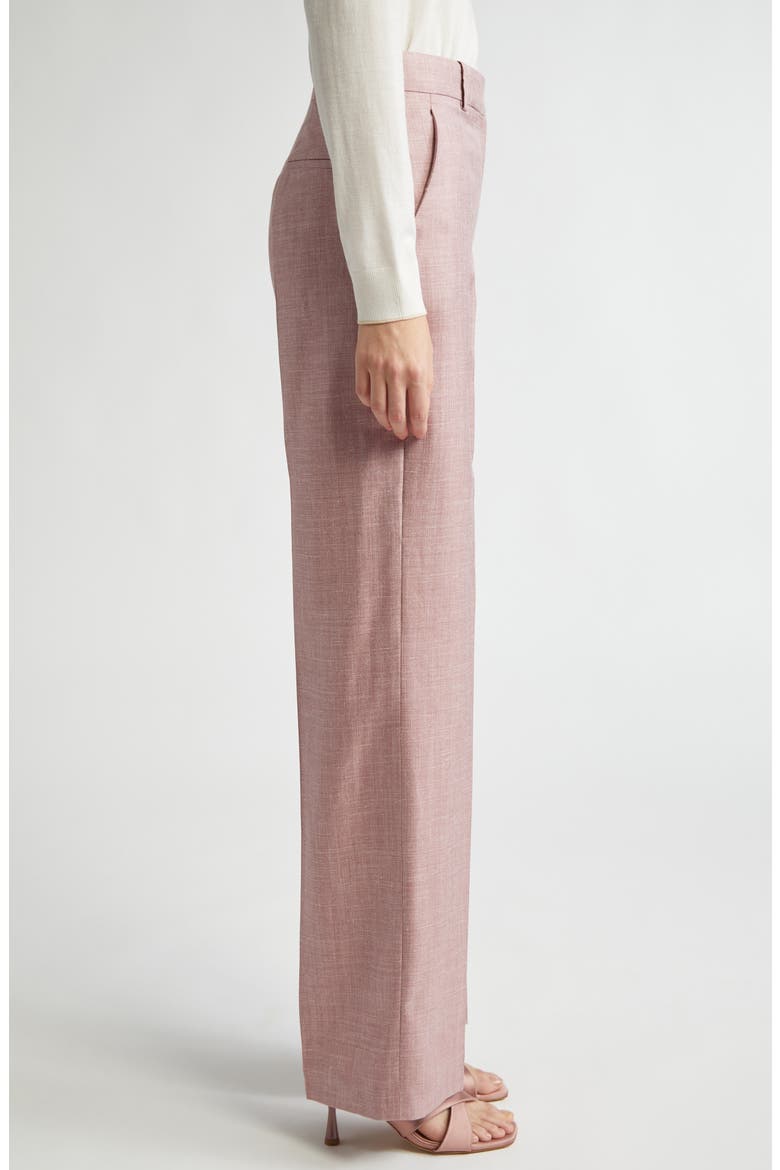 Straight Leg Virgin Wool, Silk & Linen Pants, Alternate, color, ROSE
