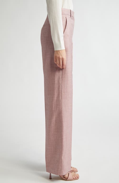 Eleventy Wool-silk-linen Straight Trousers In Rose