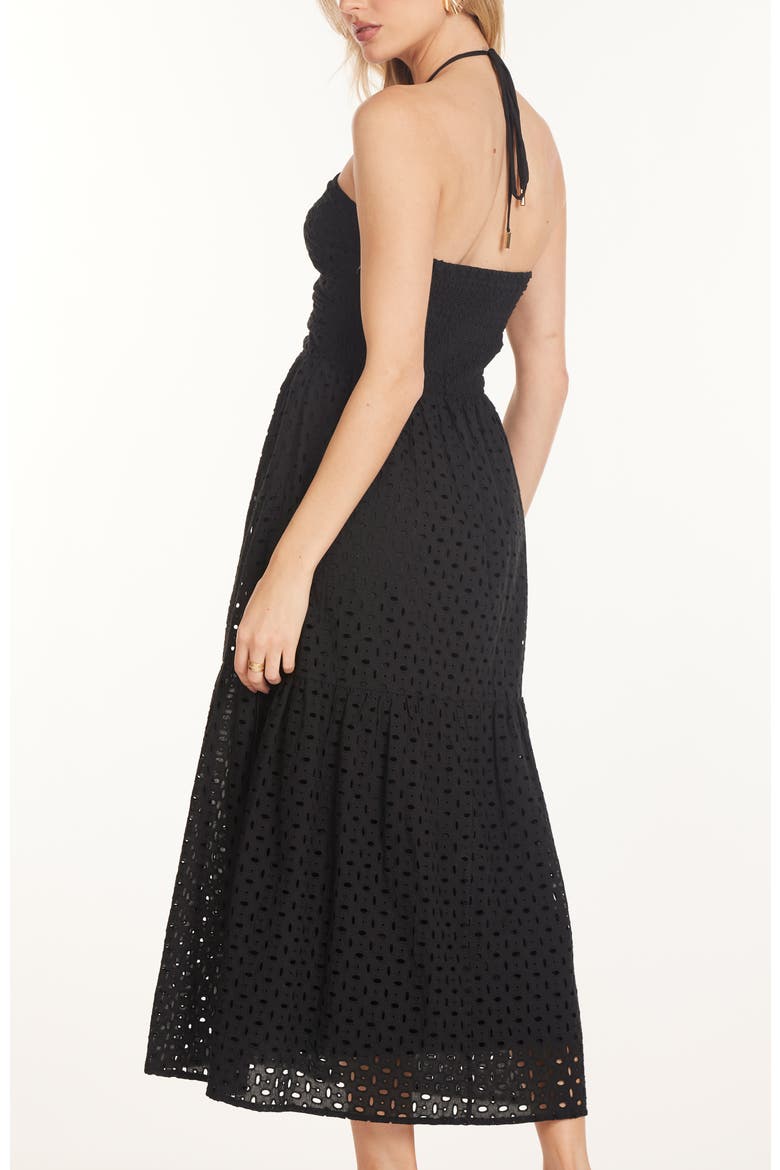 Aeries Tiered Halter Dress, Alternate, color, Black Eyelet