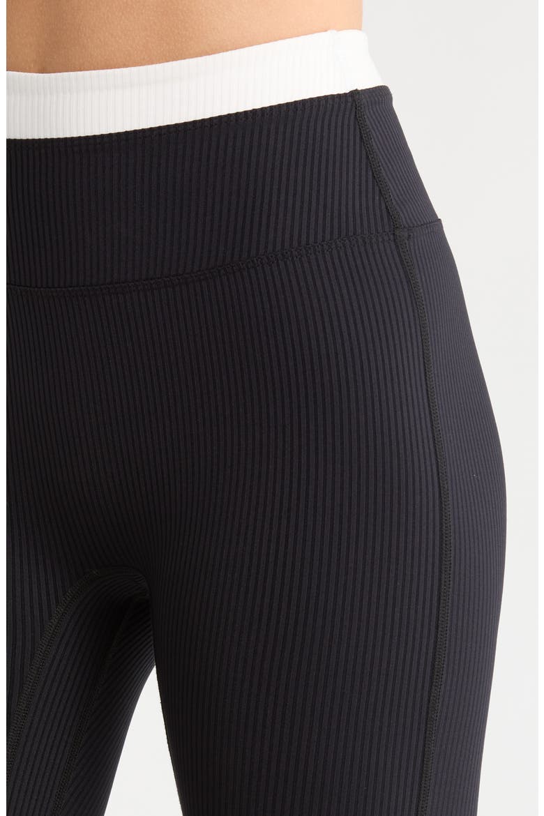 Ribbed Layered Leggings, Alternate, color, BLACK/WHITE