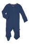 Symphony Blue Ribbed Long Sleeve Magnetic Footie