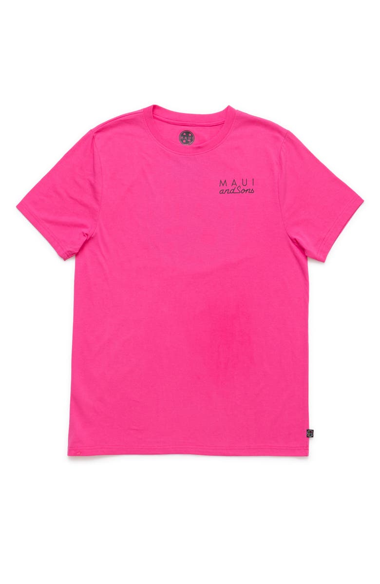 Maui & Sons Neon Cookie Logo Graphic T-Shirt, Main, color, Neon Pink