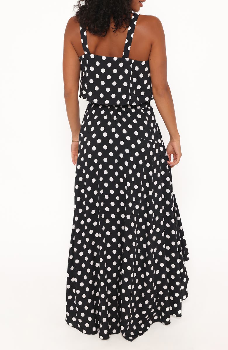 Petal & Pup Lula Polka Dot Top & Maxi Skirt Set, Alternate, color, Black Polka Dot