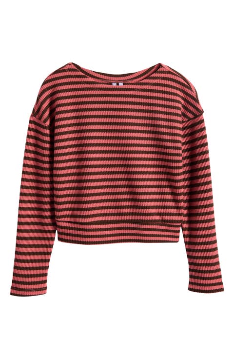 Kids' Striped Boatneck Top