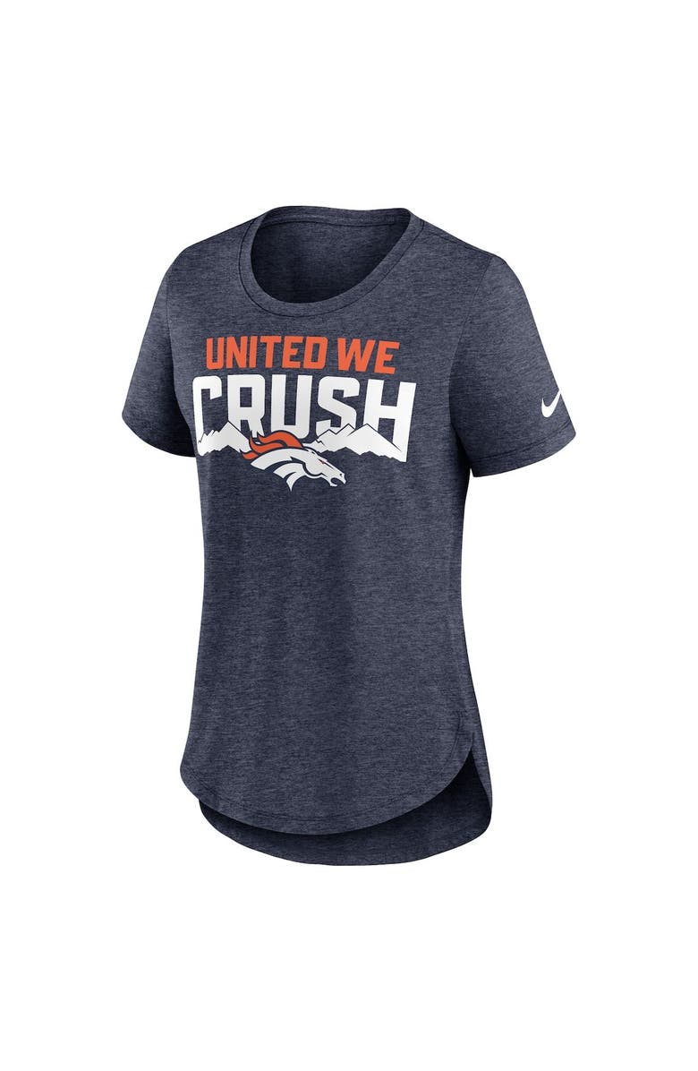 Nike Women's Nike Heather Navy Denver Broncos Local Fashion Tri-Blend T-Shirt, Alternate, color, 