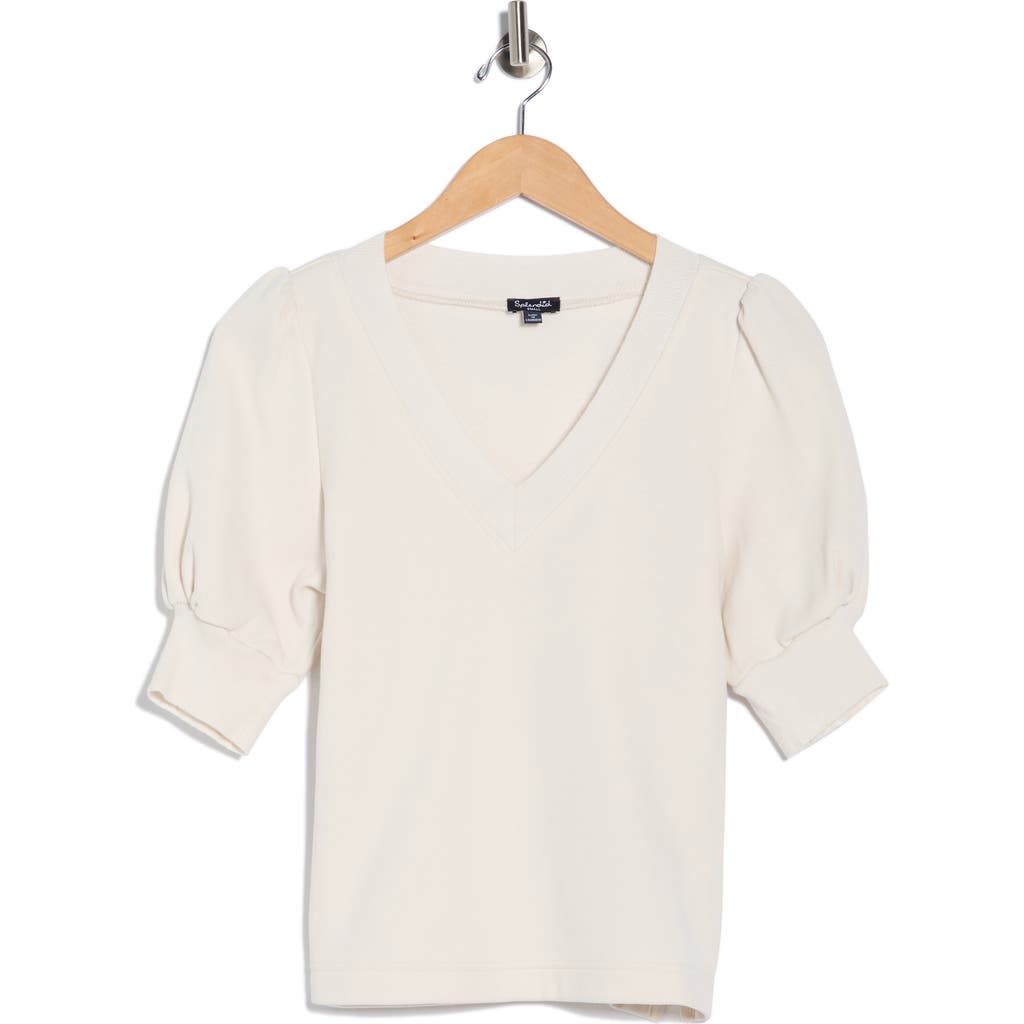 Splendid Puff Sleeve Sweater In White