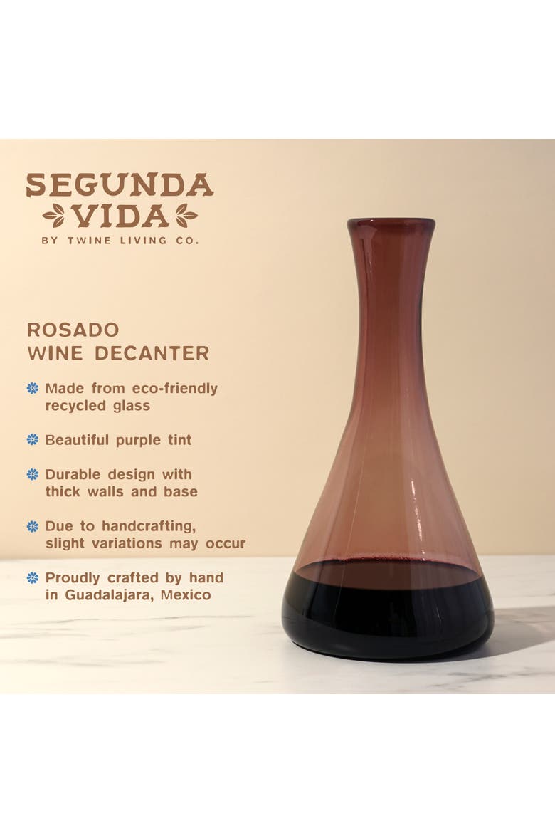 Segunda Vida Rosado Recycled Wine Decanter, Alternate, color, Pink