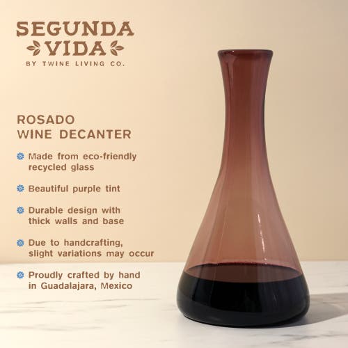 Twine Segunda Vida Rosado Recycled Wine Decanter In Pink