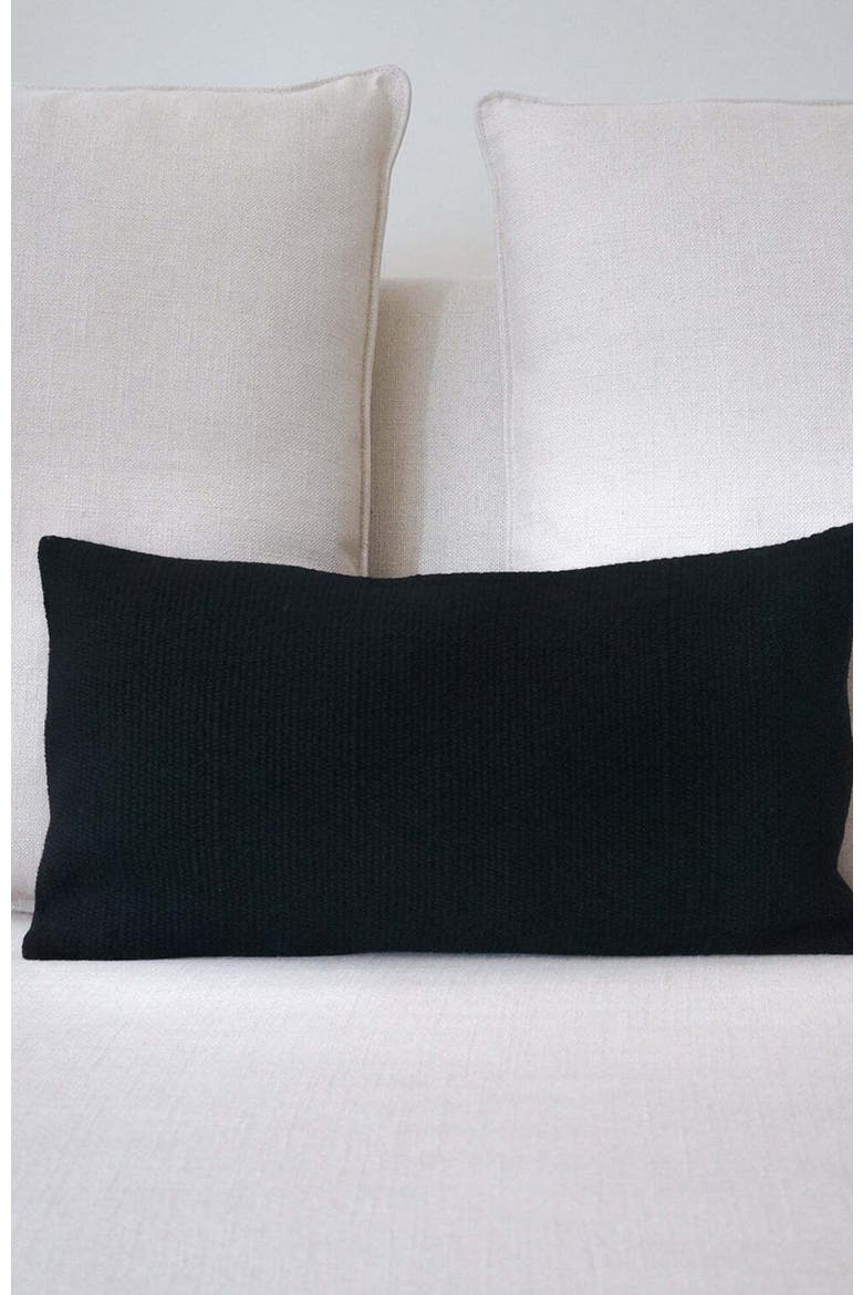 Solid Lumbar Pillow in Black Pima Cotton, Main, color, Black Alpaca