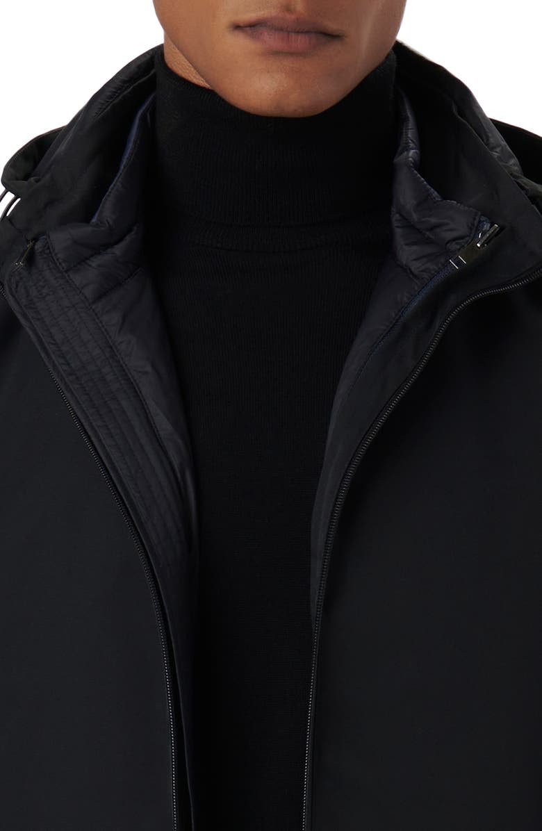 Bugatchi Full Zip Hooded Bomber Jacket, Alternate, color, 