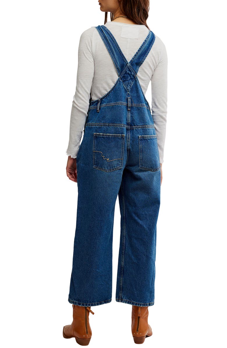 Free People Deep Trance Denim Overalls, Alternate, color, Reverie