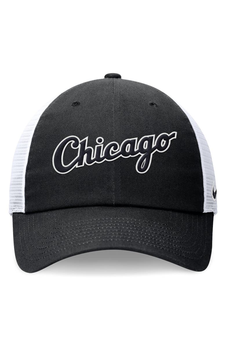 Nike Men's Nike Black Chicago White Sox Evergreen Wordmark Trucker Adjustable Hat, Alternate, color, Black