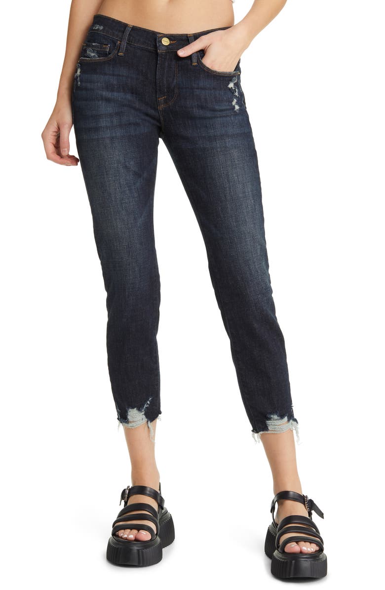 FRAME Le Garcon Chewed Hem Crop Boyfriend Jeans, Main, color, 