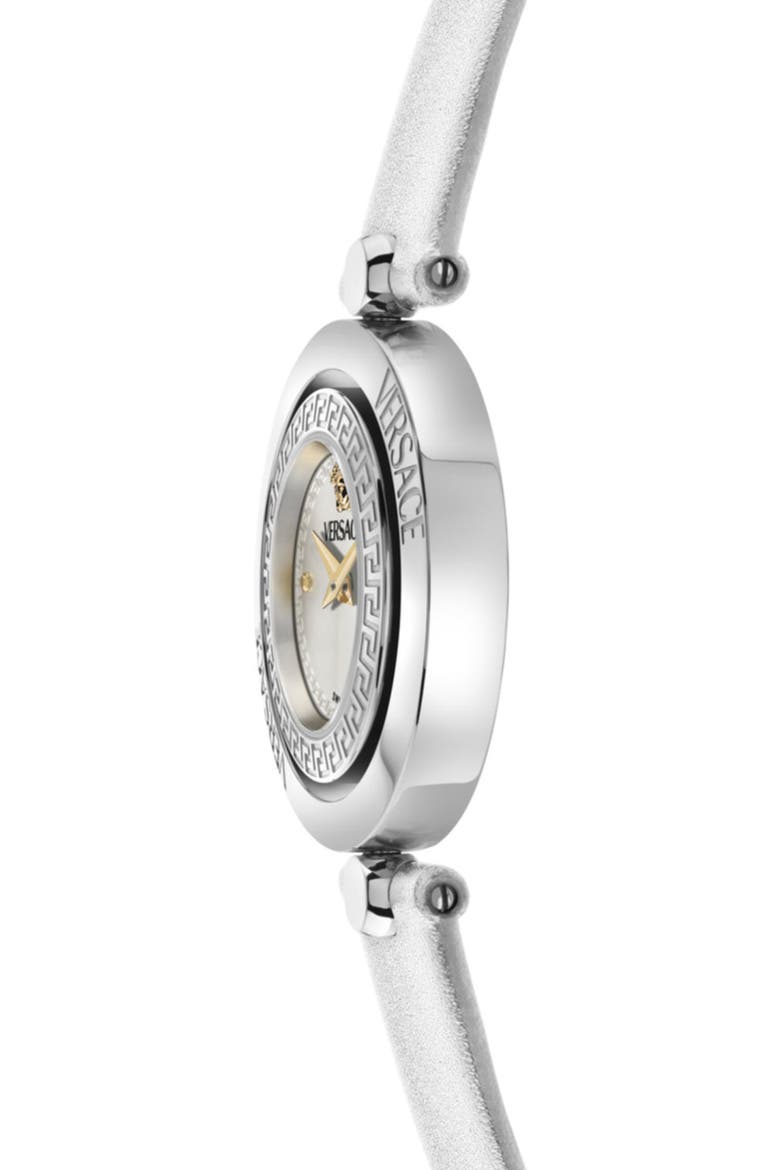 Eon Jewel Leather Strap Watch, 33.6mm, Alternate, color, STSTL