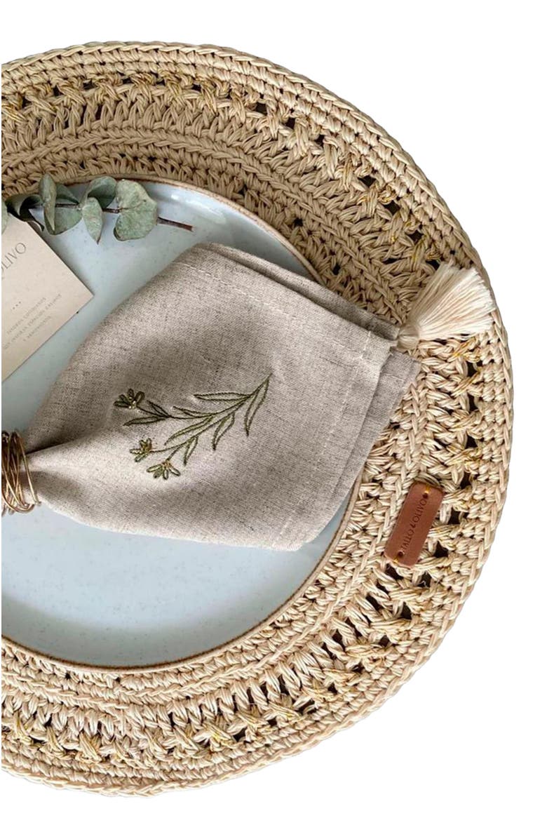 Tallo de Olivo Fique Pacific Placemats Set of 4, Alternate, color, Natural