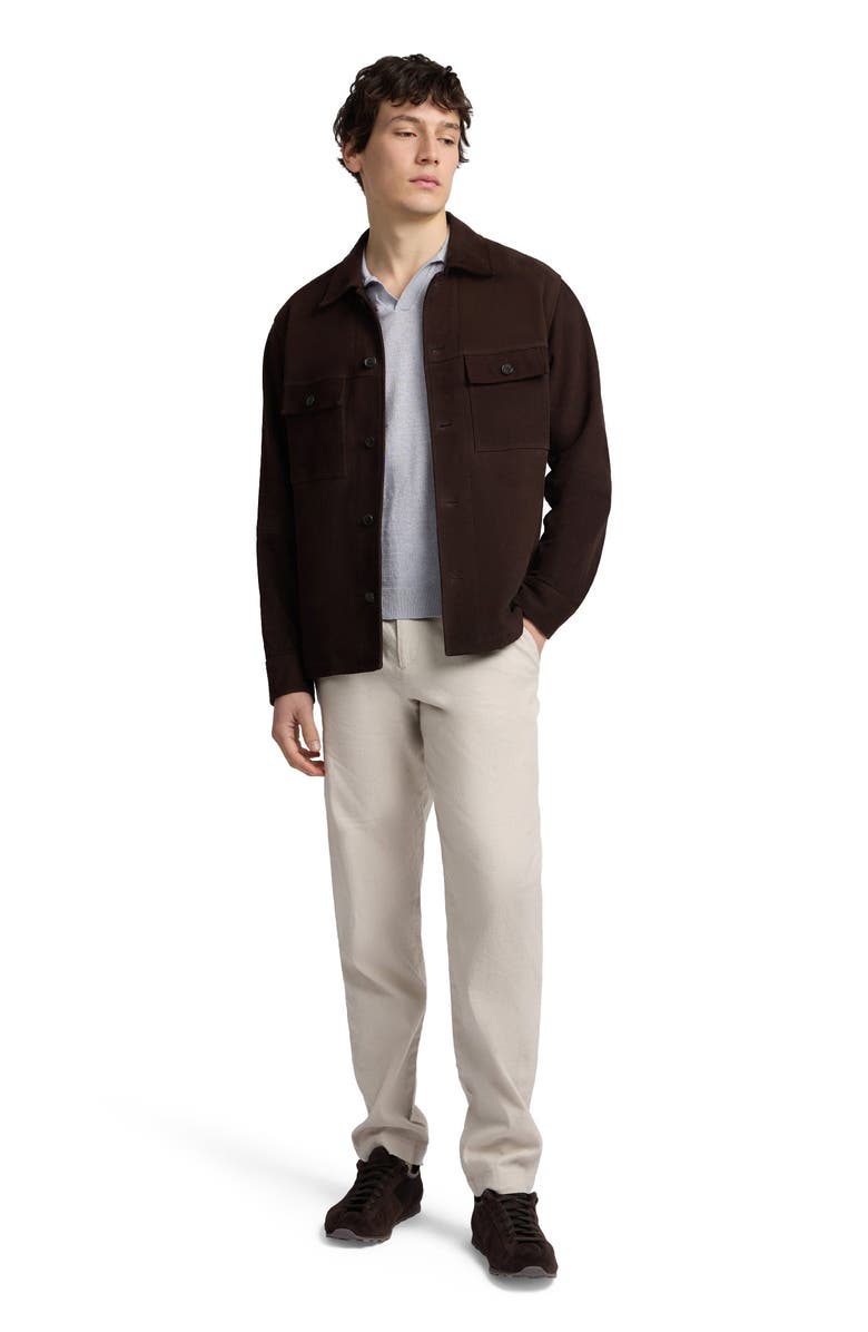 Onia Suede Traveler Jacket, Main, color, Chocolate