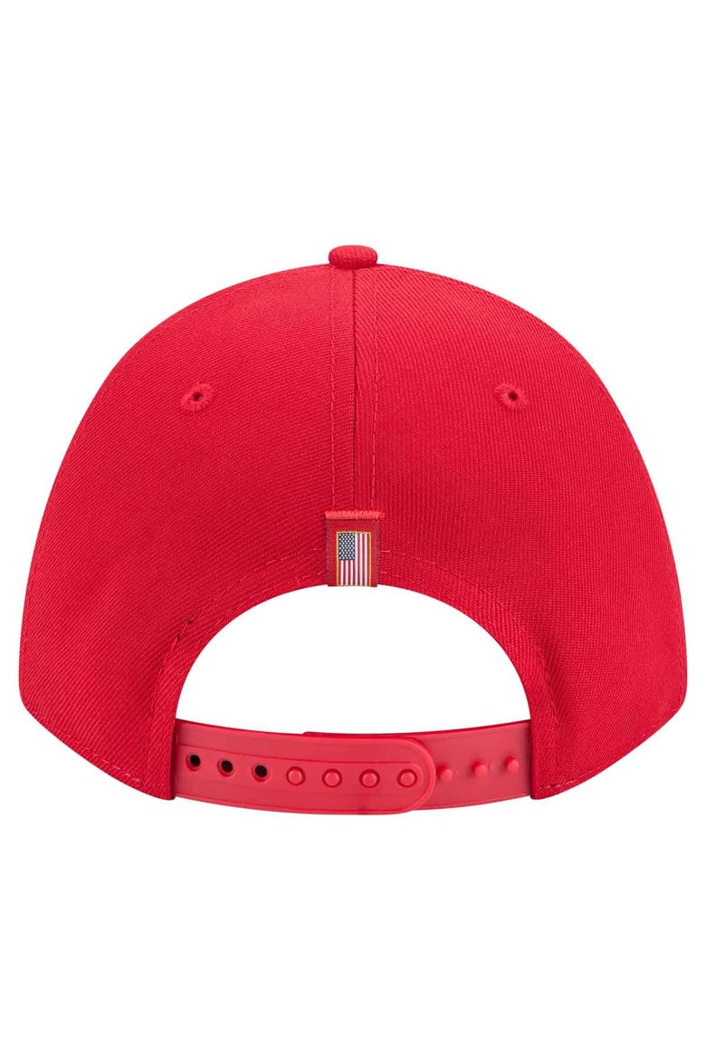 Men's New Era Red Los Angeles Angels American Flag 9FORTY M-Crown A-Frame Adjustable Hat, Alternate, color, Red